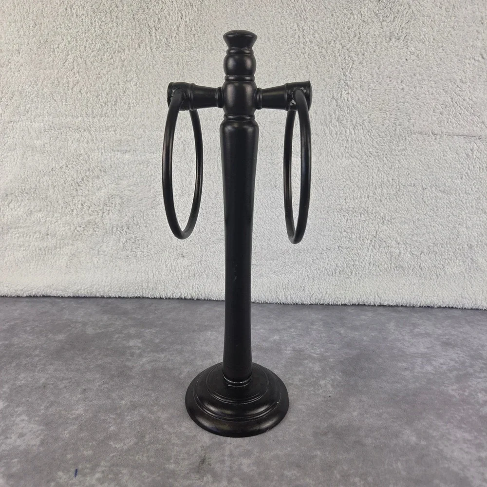 Oil Rubbed Bronze Fingertip Towel Holder Stand Pedestal Bathroom Vanity Ring